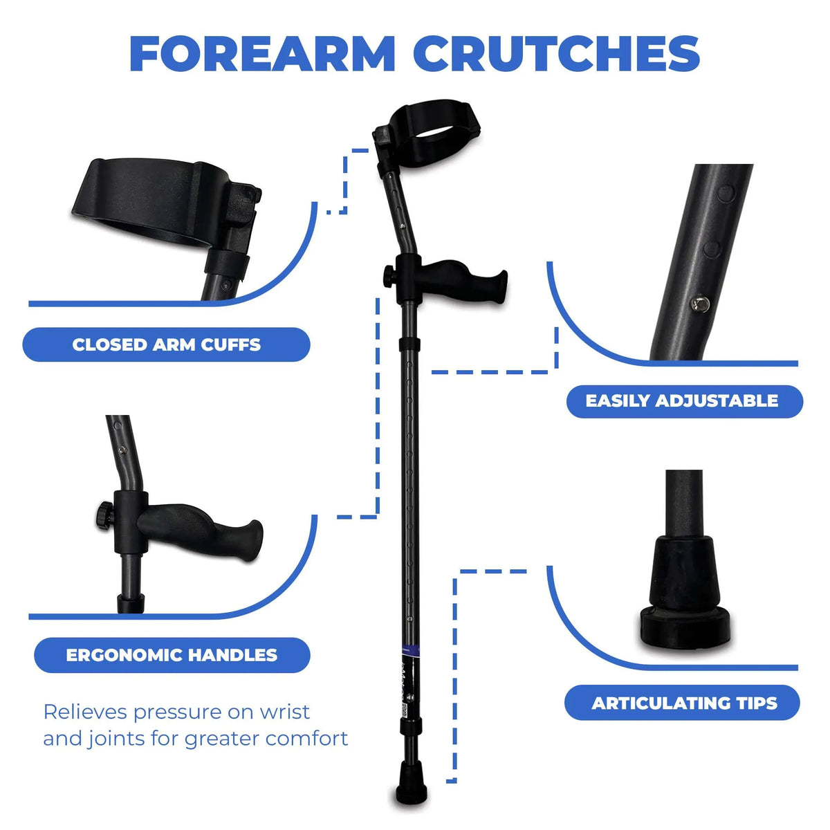 Millennial In-Motion Forearm Crutches, 1 Pair