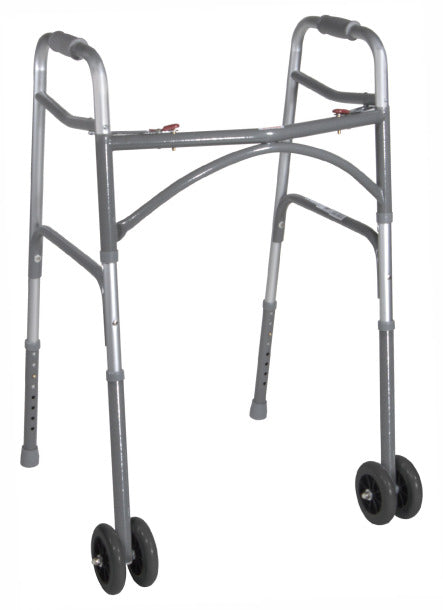 Drive Bariatric Aluminum Two-button Folding Walker
