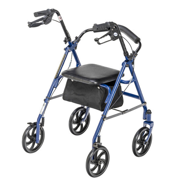 Drive Steel 4 Wheel Rollator with Fold Up Removable Back