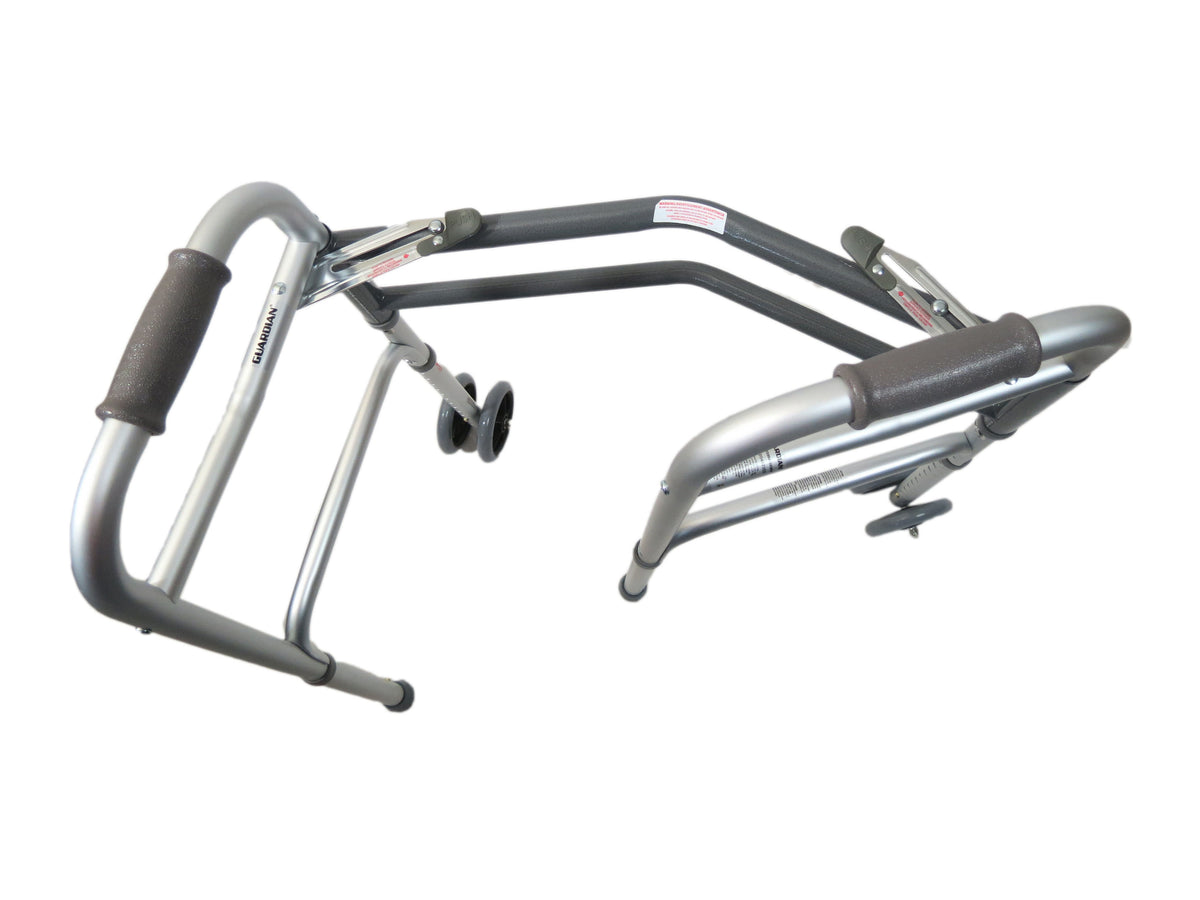 Medline Extra-Wide Two-Button Heavy Duty Wheeled Walker