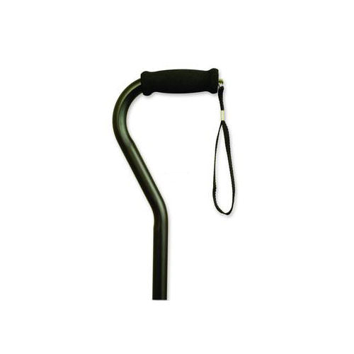 Alex Orthopedic Adjustable Offset Cane with Hypalon Handle-Black