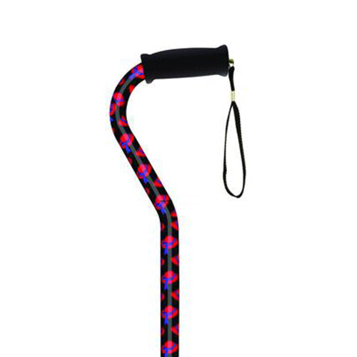 Adjustable Cane with Offset Handle-Red Hat