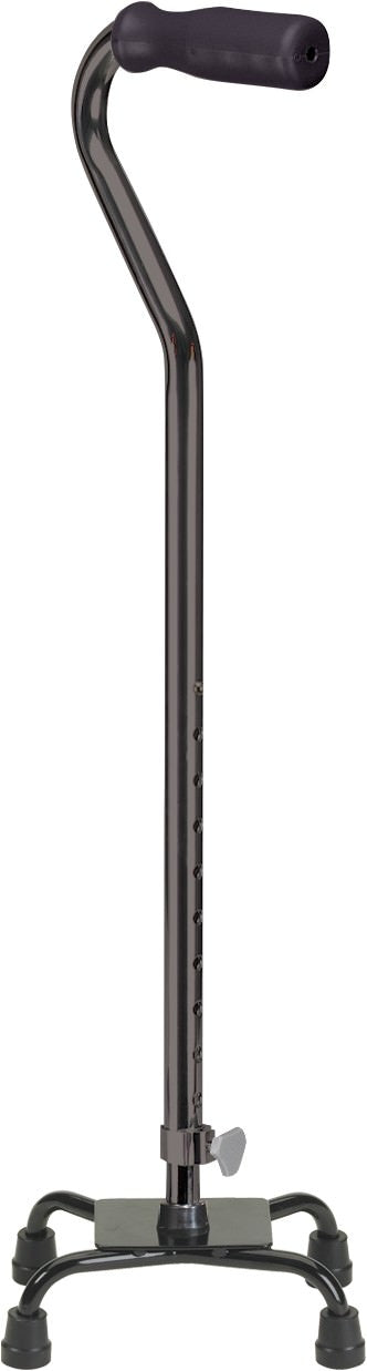 Drive Adjustable Small Base Quad Cane with Foam Grip - Black