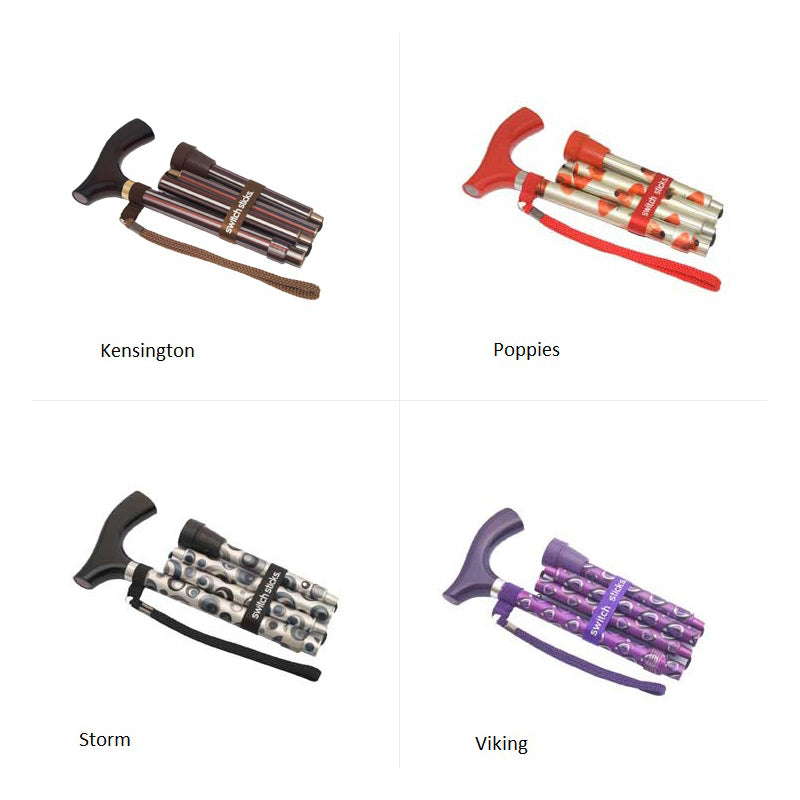 Switch Sticks®  Folding Walking Sticks-Engraved- Ruby