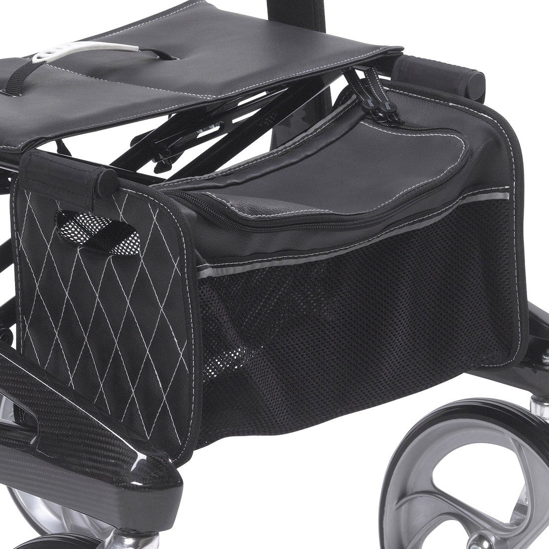 Drive Nitro 4 Wheel Rollator (Carbon Fiber) - Close up of the bag