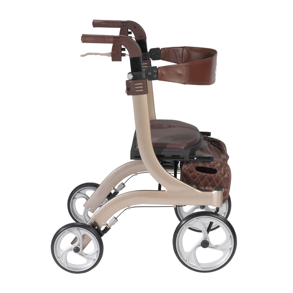 Drive Medical Nitro DLX Rollator, Firm Foam Seat - Side view